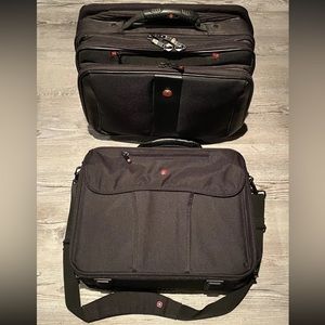 Wenger Swiss Gear Wheeled Rolling Laptop Briefcase Carry-On Bag And Laptop Bag